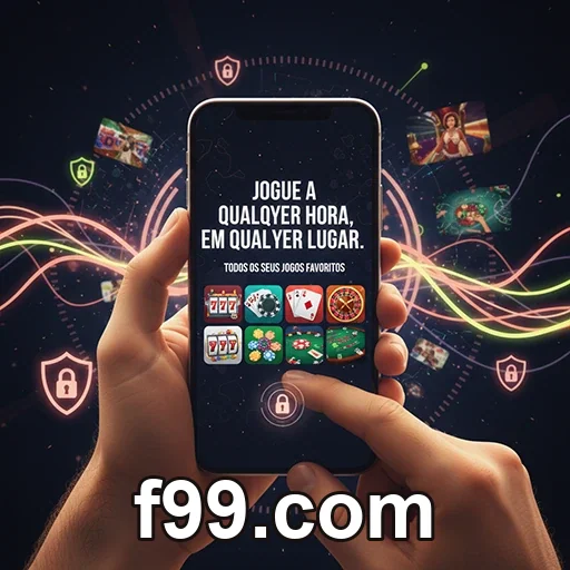 Tela do app f99.com com login rápido no celular