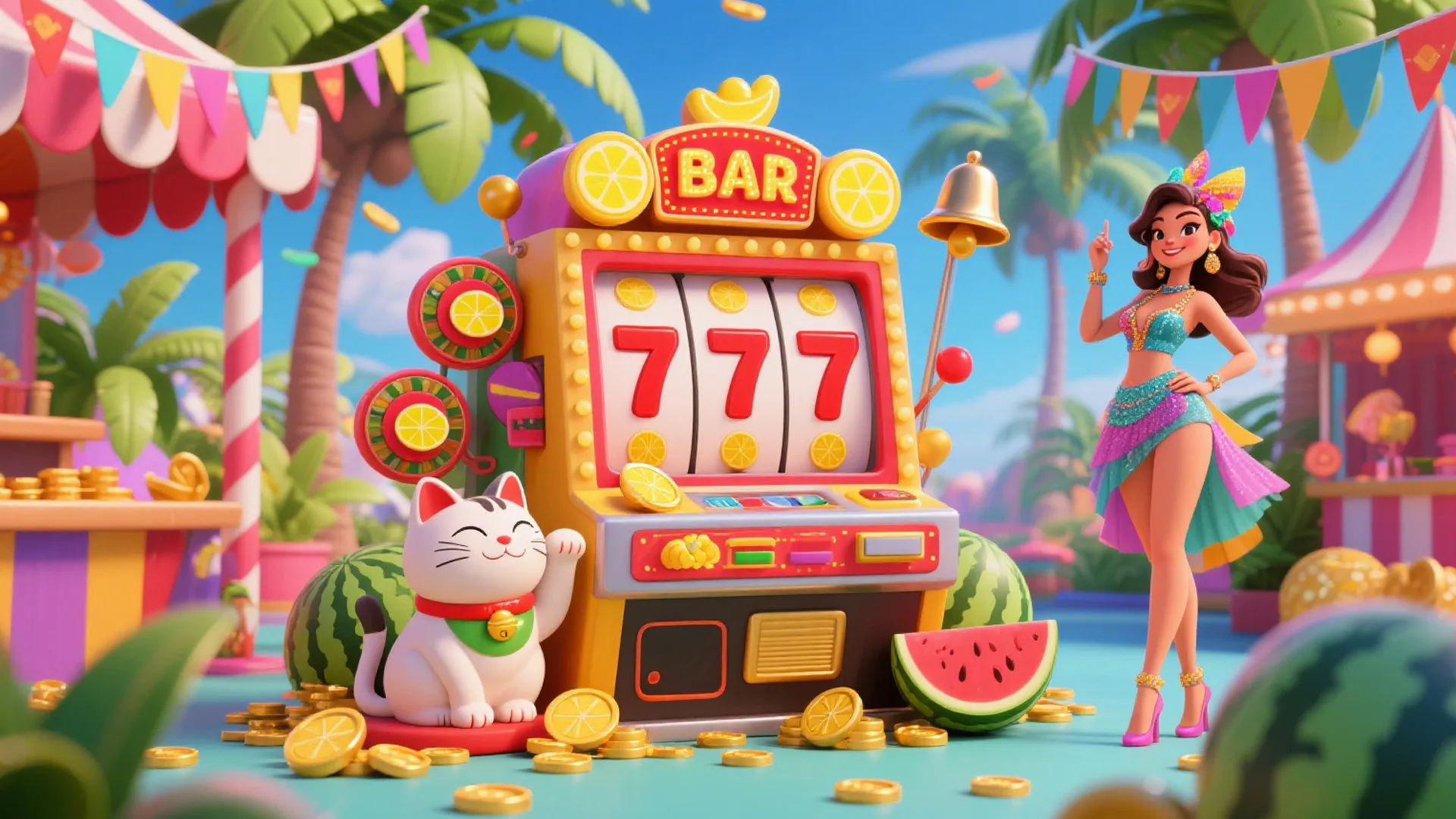 f99.com Colagem de slots com carretéis, símbolos wild e jackpot